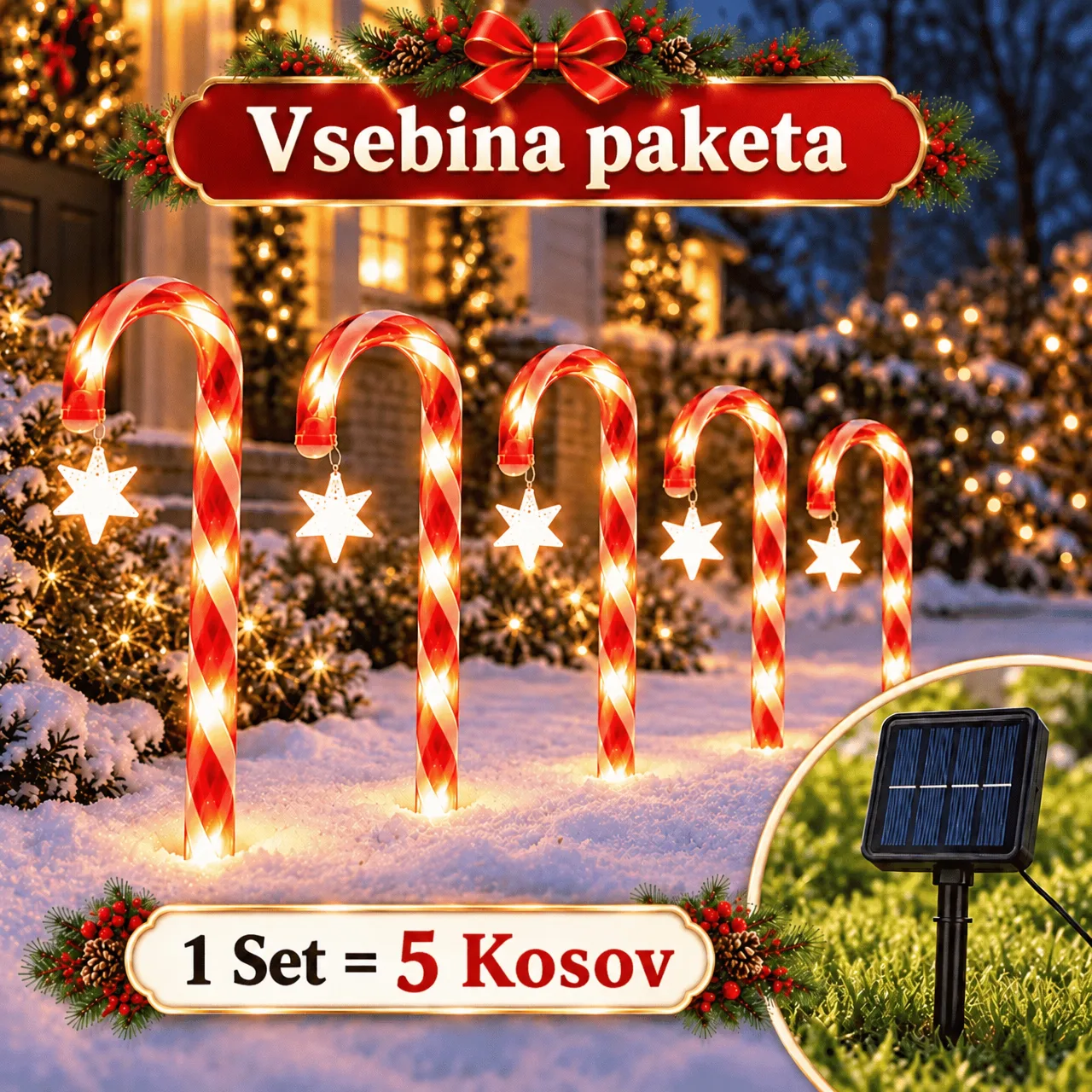 LED božićni štapovi od slatkiša, CaneLights - Image 2
