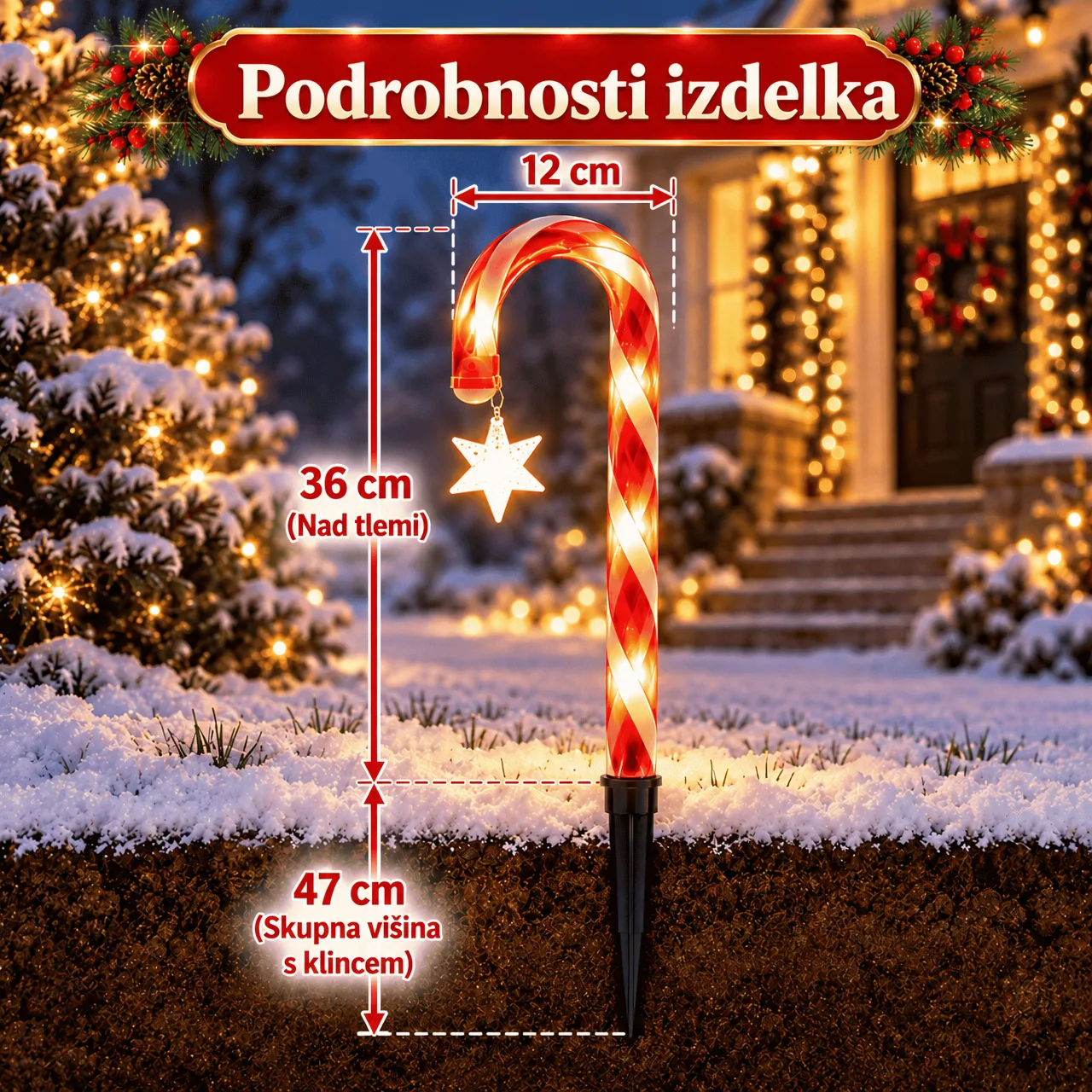 LED božićni štapovi od slatkiša, CaneLights - Image 3