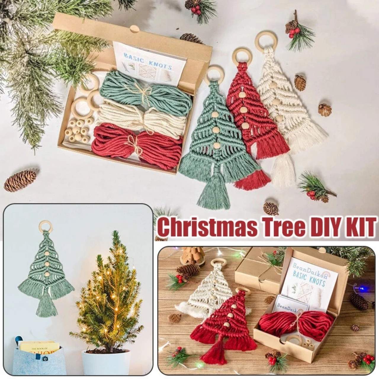 CraftKit, božićni komplet za izradu makrame ukrasa - Image 2