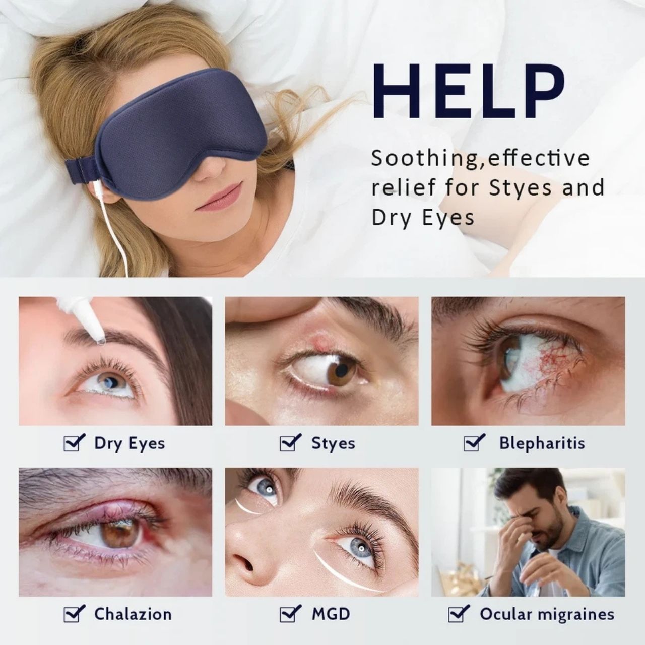 EyeMask, grijana masažna maska za oči - Image 3