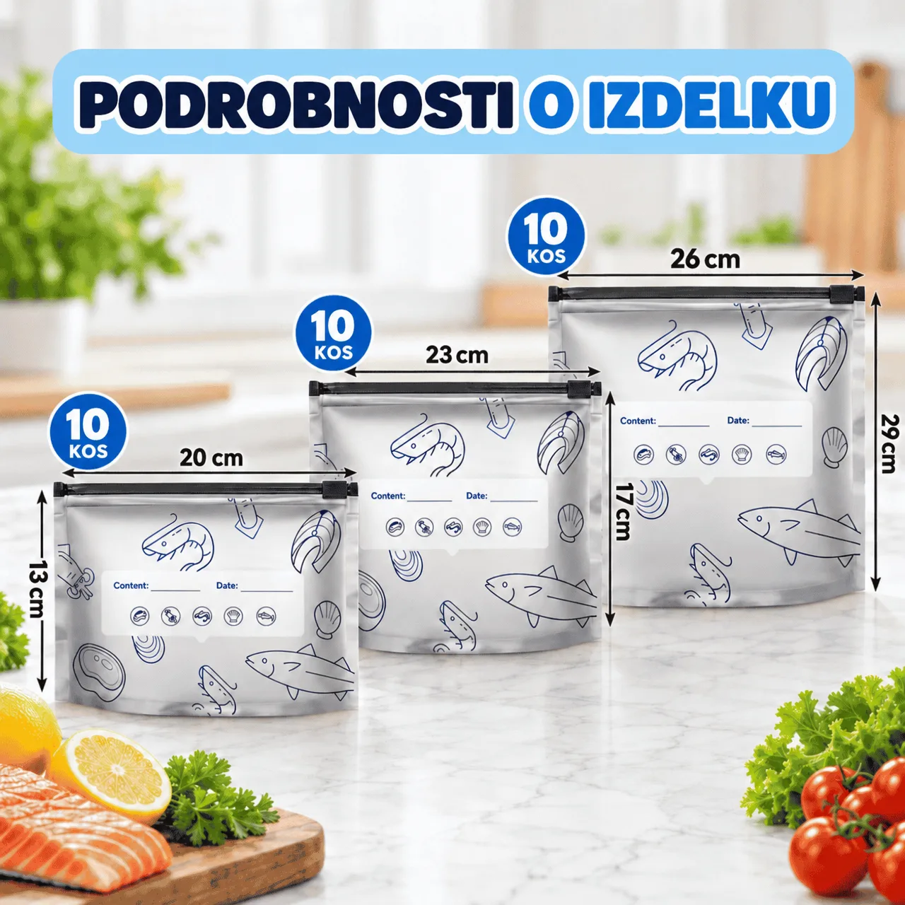 Vrećice za čuvanje hrane (15+15 GRATIS), FreshBags - Image 3