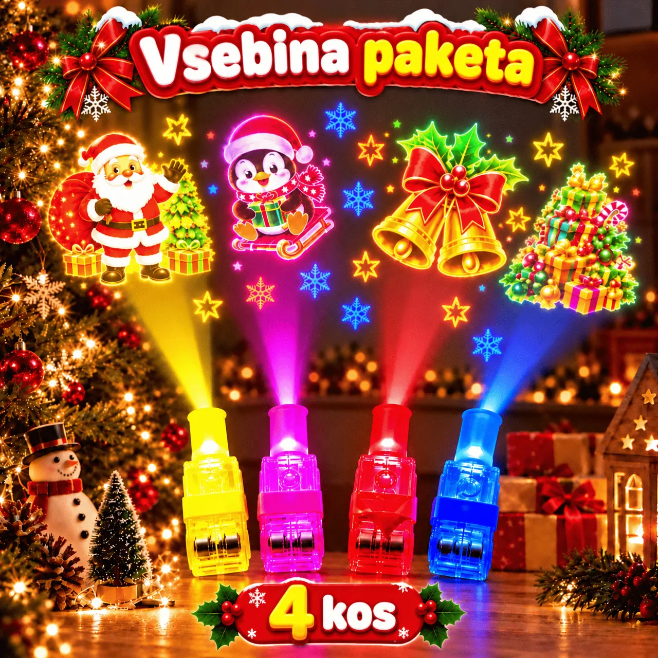 LED projektori za prste s božićnim motivima, FunLights - Image 2