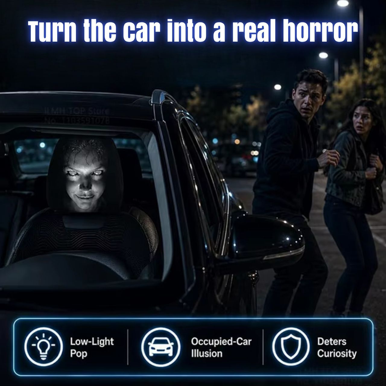 Strašna navlaka za naslon za glavu u automobilu (1+1 GRATIS), GhostFace - Image 5