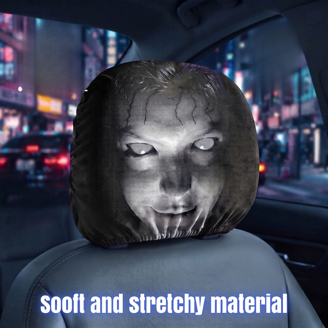 Strašna navlaka za naslon za glavu u automobilu (1+1 GRATIS), GhostFace - Image 7