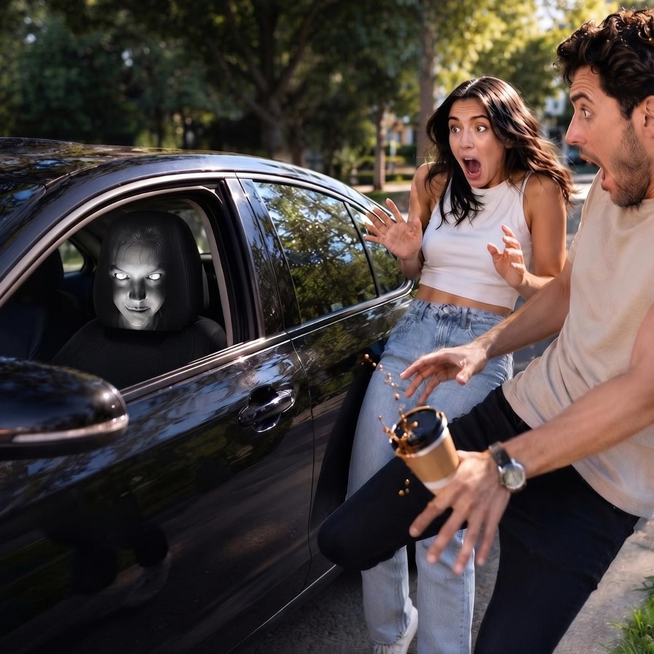 Strašna navlaka za naslon za glavu u automobilu (1+1 GRATIS), GhostFace - Image 8