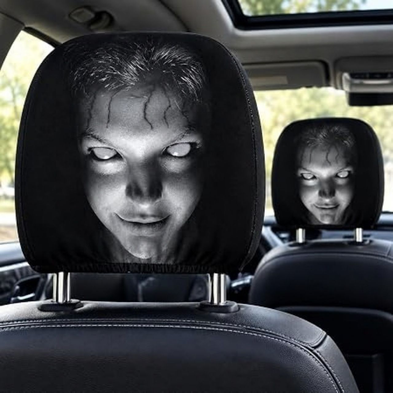 Strašna navlaka za naslon za glavu u automobilu (1+1 GRATIS), GhostFace - Image 9