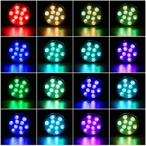 GlowWaterLights, 4 vodootporna LED svjetla s daljinskim upravljačem. - Image 3
