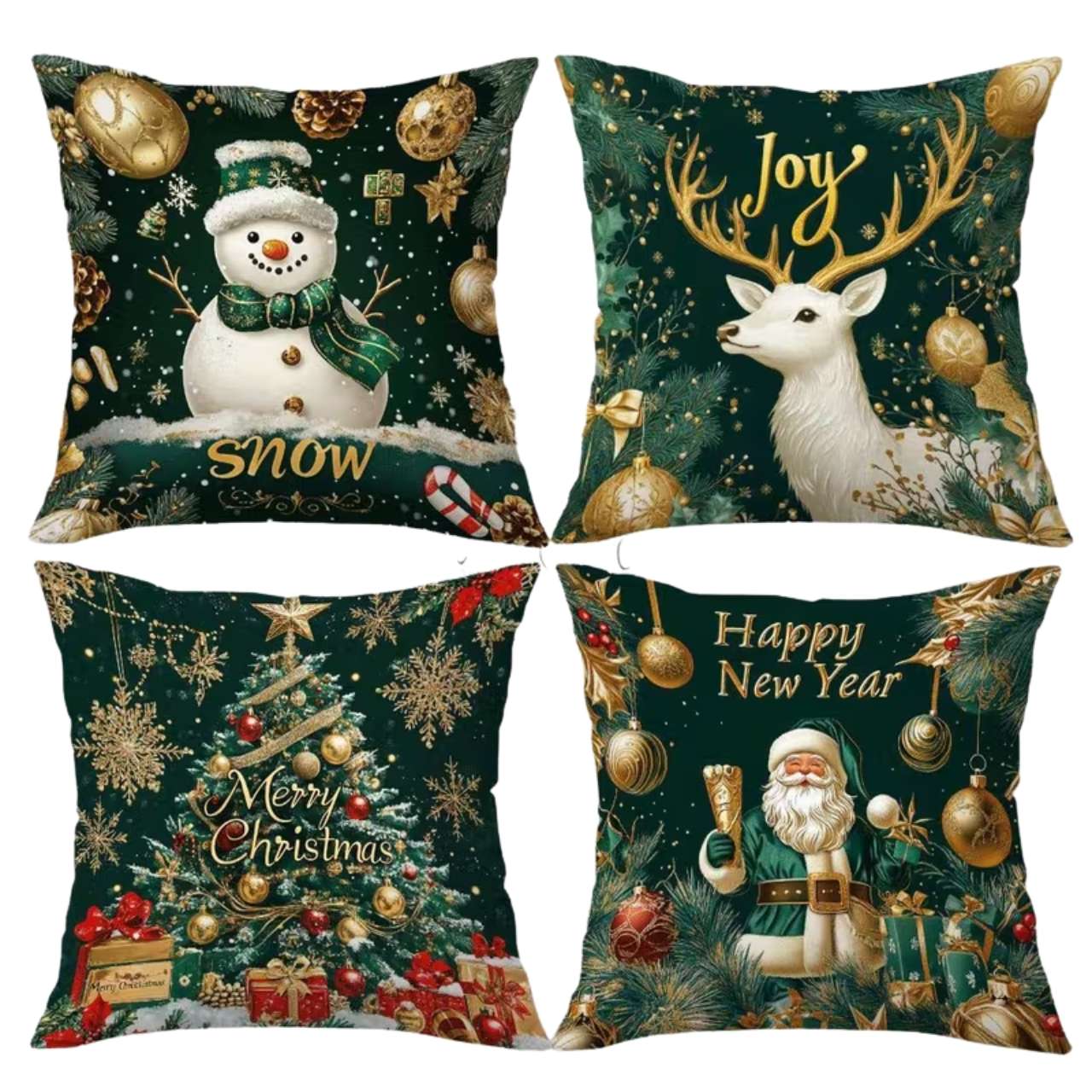 Božićne navlake za jastuke (4 komada), GreenXmass - Image 3