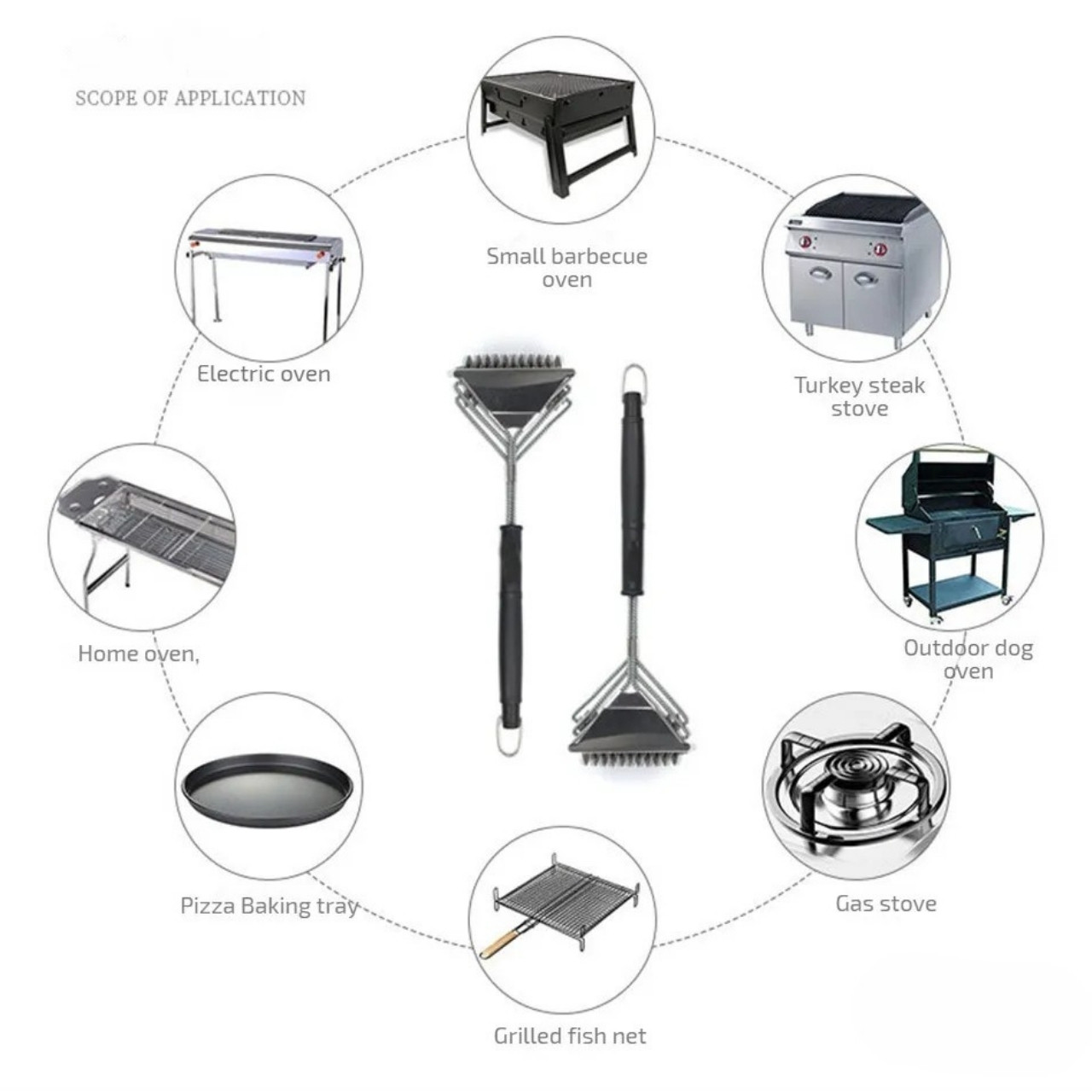 GrillBundle, set podložaka za roštilj (5 komada) i četka za čišćenje roštilja - Image 3