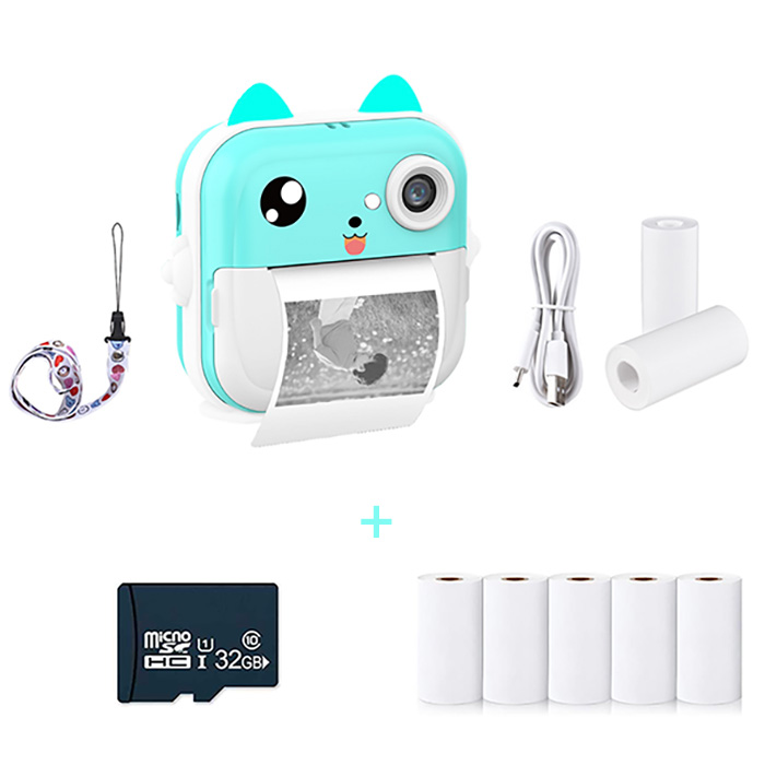 JumboPrintBundle – fotoaparat s ispisom + 7 rola papira i Micro SD kartica - Image 1