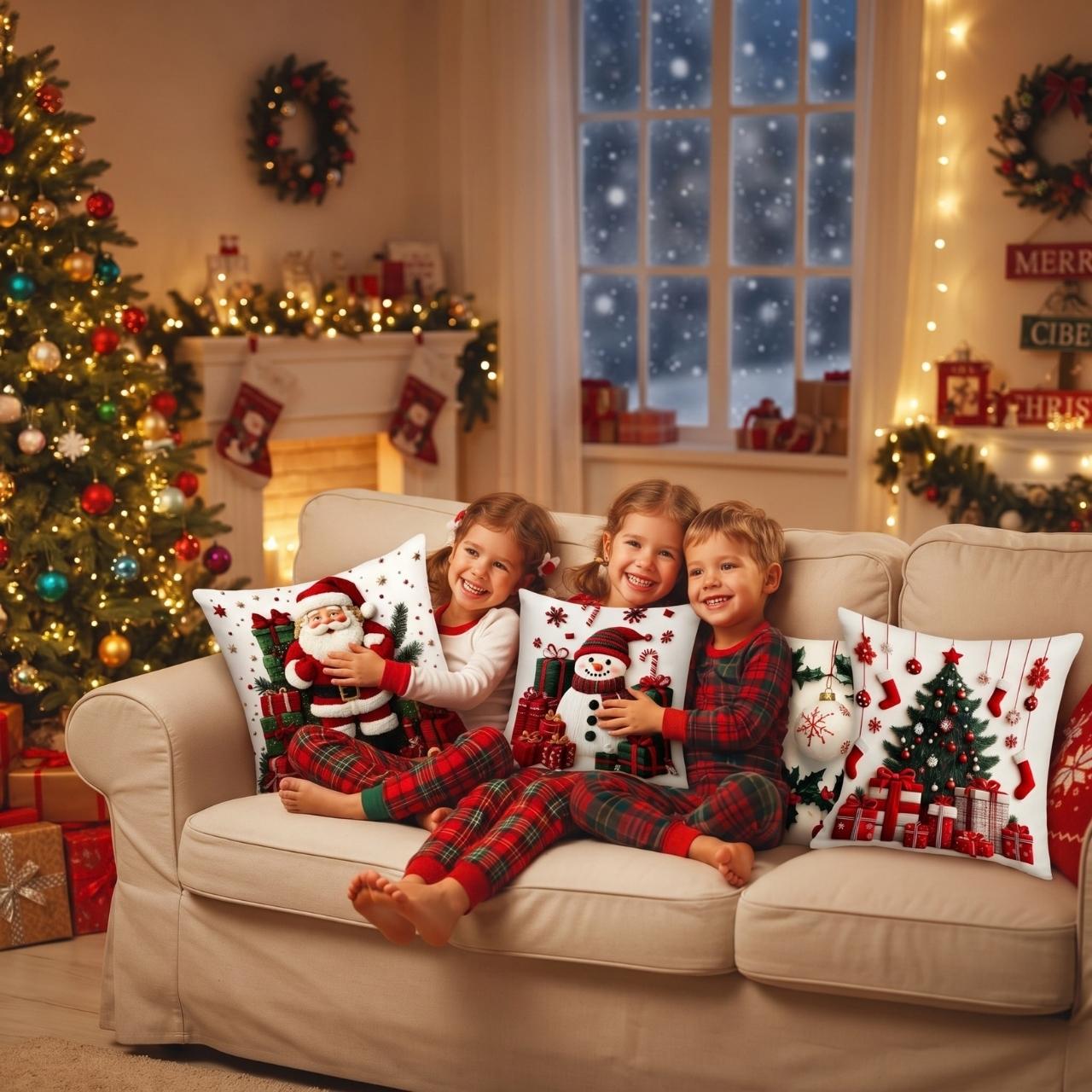 Božićne navlake za jastuke (4 komada), RedXmass - Image 2