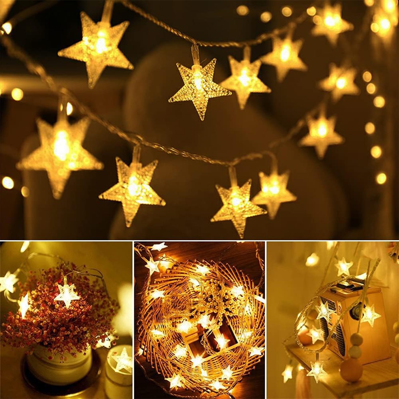 Twinkles, svjetlosni lanac s lampicama u obliku zvijezda (6 m) - Image 5