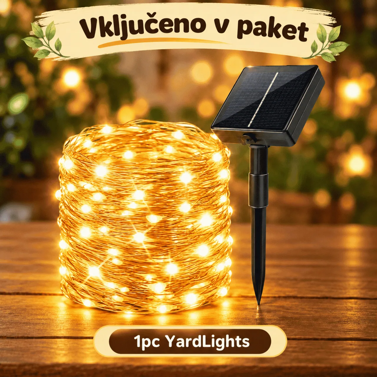 Solarne LED lampice na žici (12 m), YardLights - Image 1